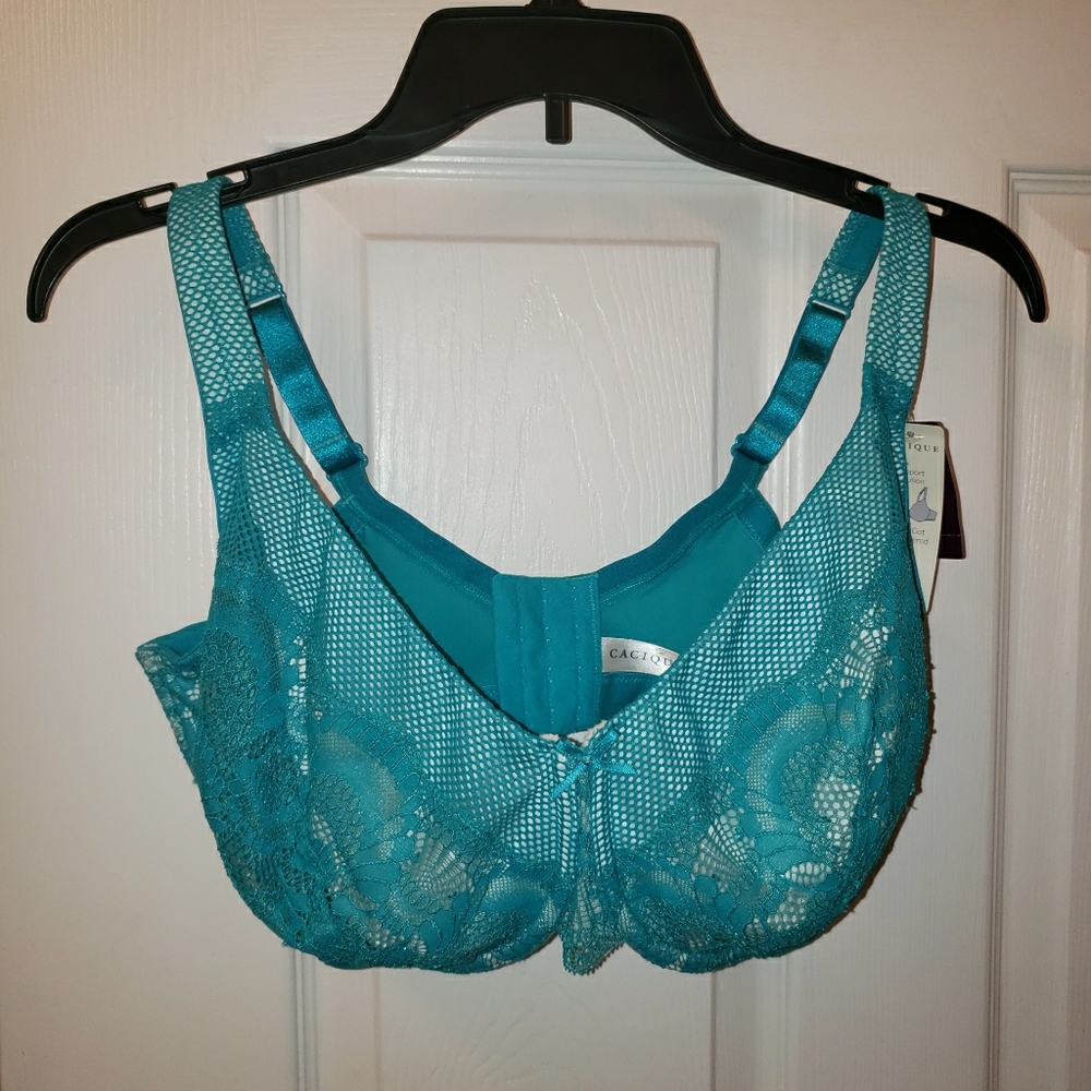 Cacique/Lane Bryant Teal Lace Bra